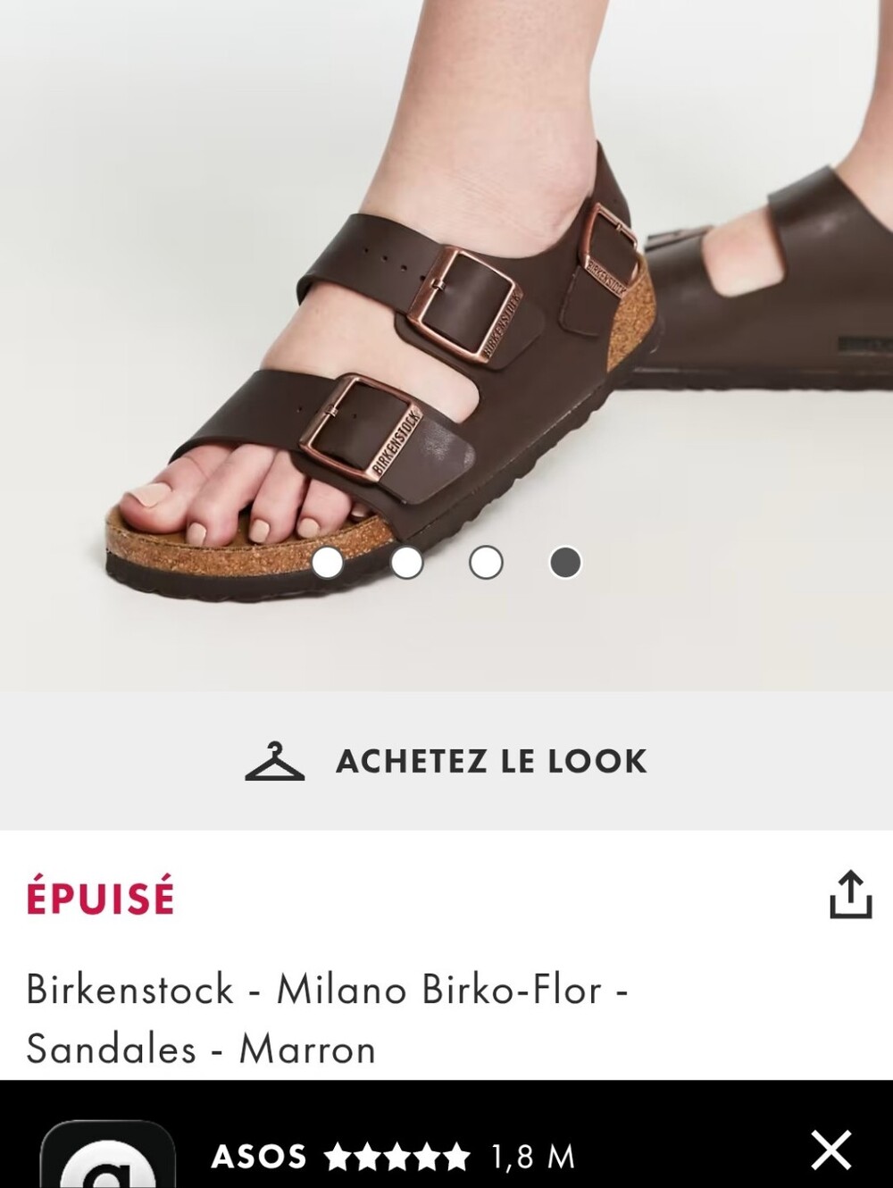 Birkenstock Brown Milano Birko-Flor Double Buckle Sandals Sz 40 In Leather
